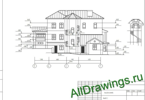Design of two-storey cottage with drawings