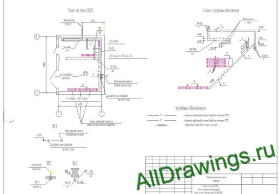 Проект отопления и вентиляции повысительной насосной станции с чертежами и спецификацией