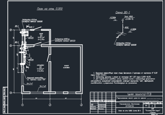 Комплект рабочих чертежей ГСВ газоснабжения дачного дома