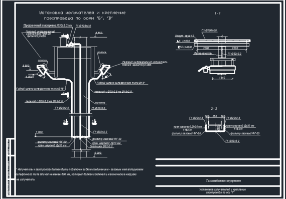 Газоснабжение газовых инфракрасных излучателей (ГИИ) (автоматика)
