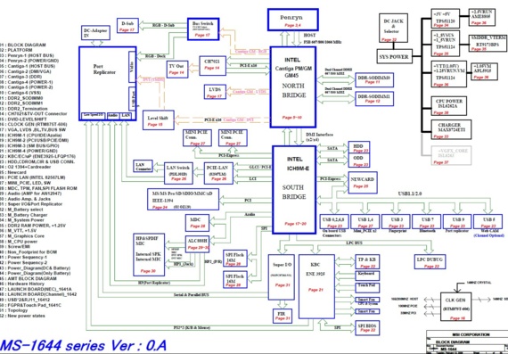 MSI MS-1644 - rev 0B - Motherboard Diagram