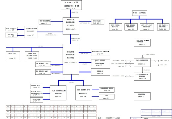 ECS G550-1-4-01 - rev 1.J - Motherboard Diagram