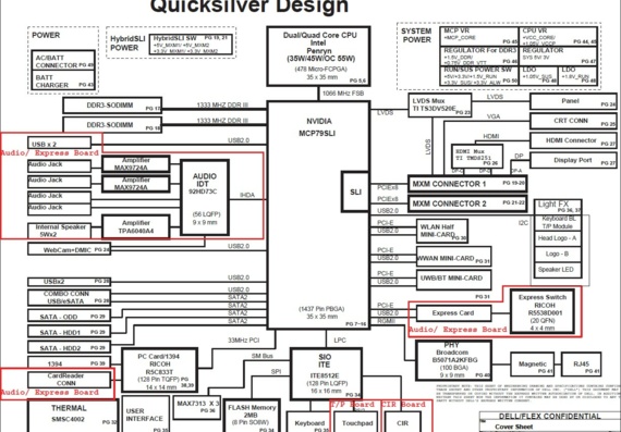 Dell Alienware M17x - FLEX Quicksilver - rev A00 - Laptop Motherboard Diagram