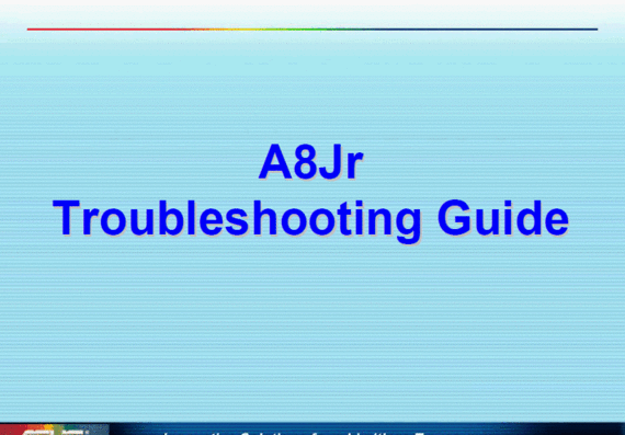 Troubleshooting ASUS A8Jr