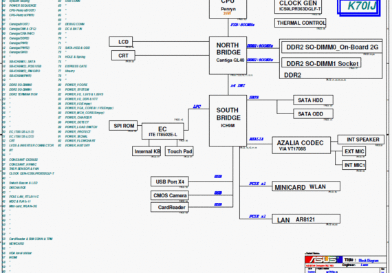 Asus K70Ij - rev 1.0 - Notebook Motherboard Diagram