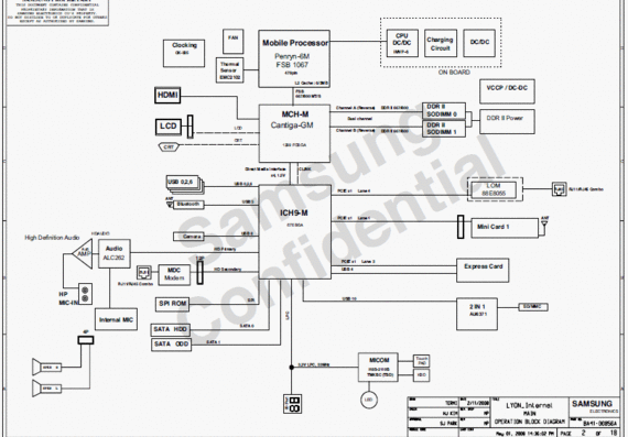 Samsung NP-R510 - LYON-Internal - rev 1.0 - Laptop motherboard diagram