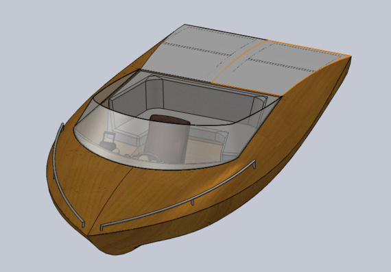 Скоростная моторная лодка - 3D модель