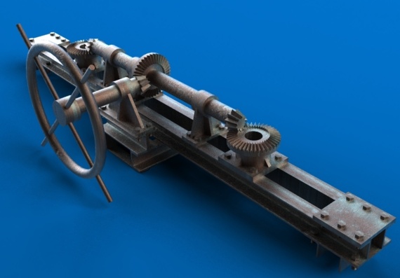 Часть механизма водяных ворот - 3D модель