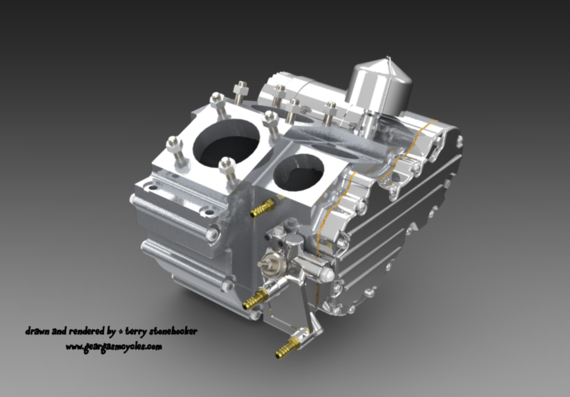 1952 Panhead Rear End Assembly - 3D Model