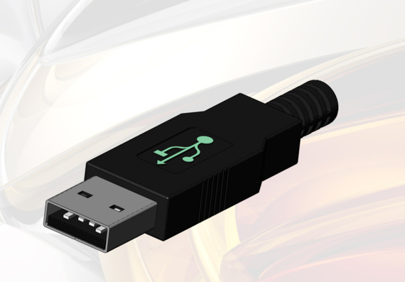 Стандартный USB-A - 3D модель