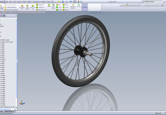 20-дюймовое колесо для трёхколёсного велосипеда - 3D модель