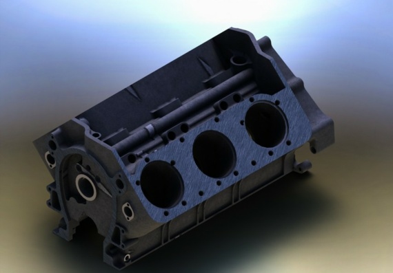 Двигатель V6 - 3D модель