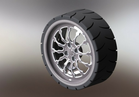 19-дюймовая сборка колеса - 3D модель