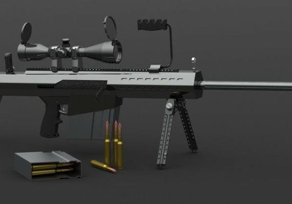 Rifle Sniper - Barrett M107 - 3D model