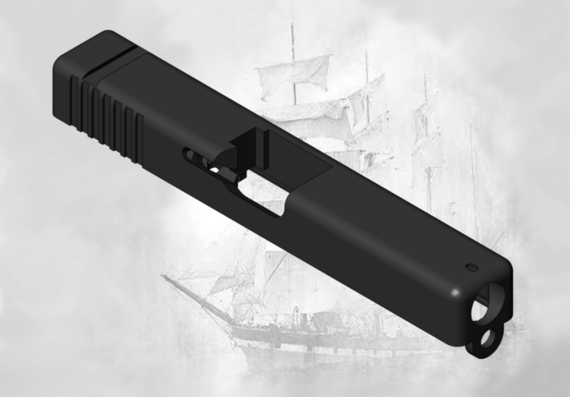Затвор пистолета Glock 21 - 3D модель