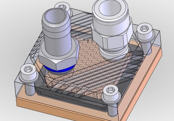 Система охлаждения водой центрального процессора - 3D модель