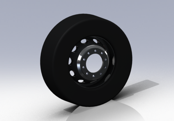 Truck Wheel and Tire - 3D Model