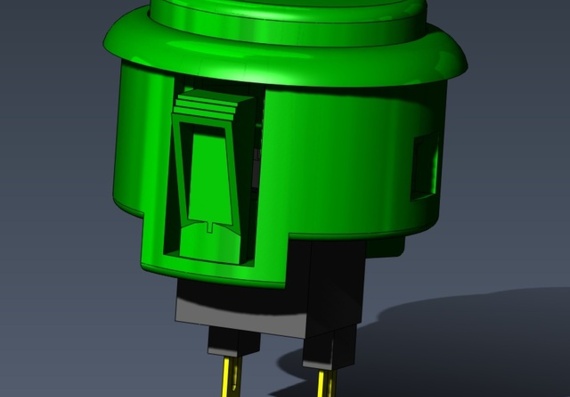 Sanwa OBSF-30-G button - 3D model