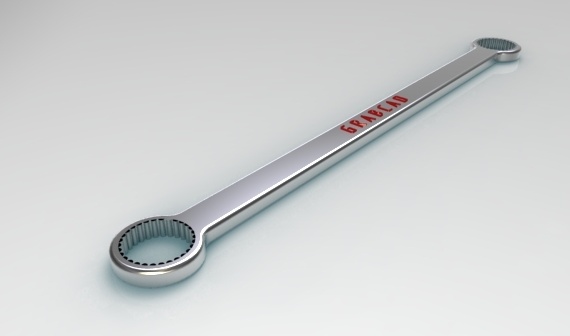 19 mm toothed wrench - 3D model