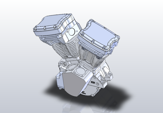 Harley Style EVO engine - 3D model