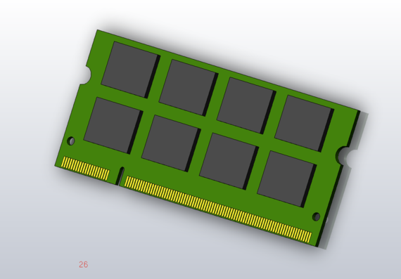 Память DDR2 - 3D модель