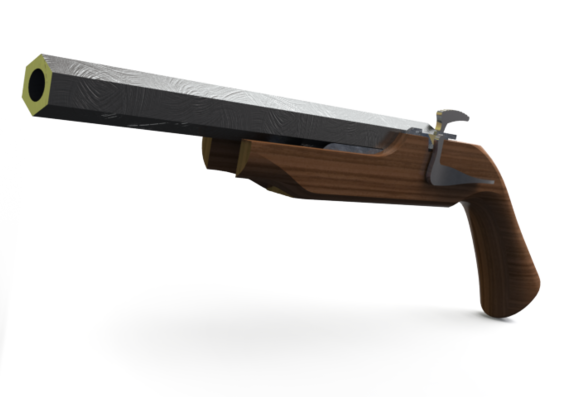 Дуэльный пистолет - 3D модель