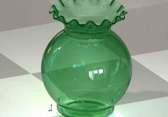 Green Glass Vase - 3D Model