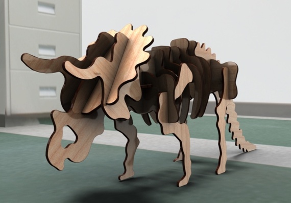 Wooden Triceratops - 3D model