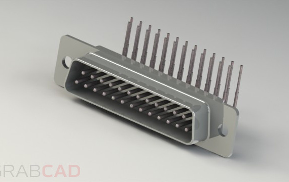 D-Sub with 25 pins - 3D model