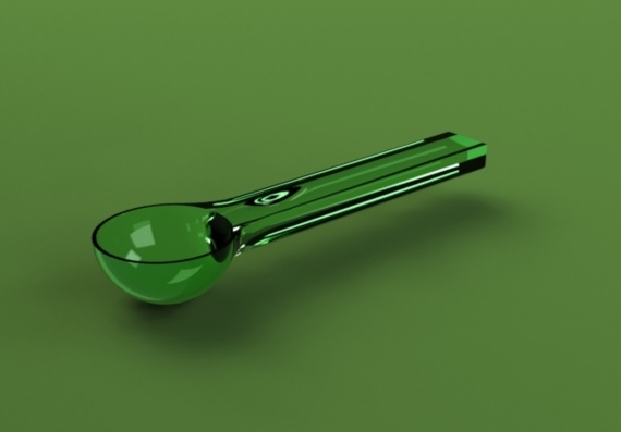 Ice cream spoon straight - 3D model