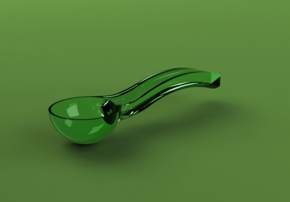 Ice Cream Spoon Curved - 3D Model