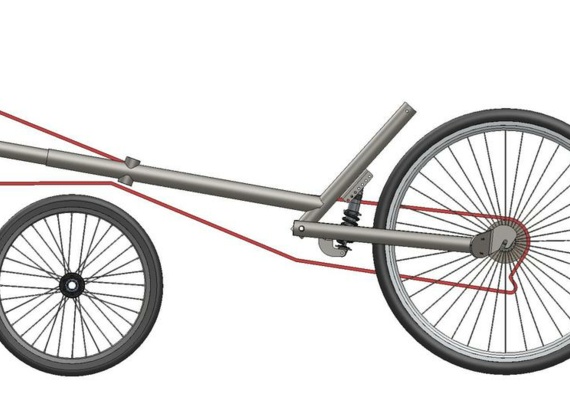 Лежачий велосипед - 3D модель