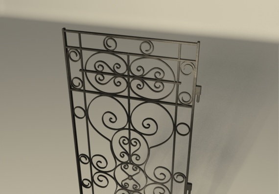 Железные сварные ворота - 3D модель