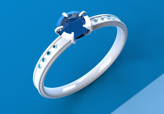 Engagement ring - 3D model