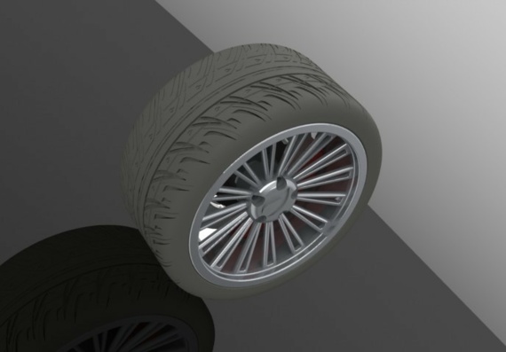 Сборка колеса - 3D модель