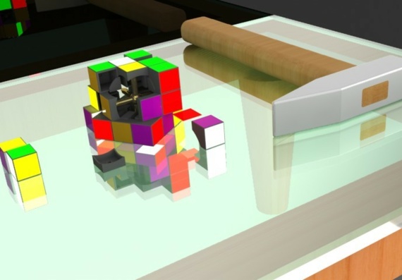 Разбитый кубик-рубик - 3D модель