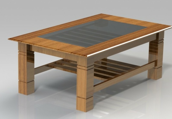 Wood table - 3D model