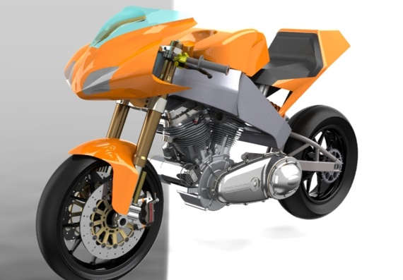 Модель мотоцикла в 3D