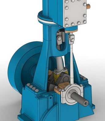Вертикальный паровой двигатель - 3D модель