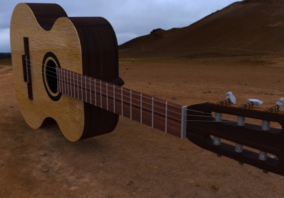 Аккустическая гитара - 3D модель