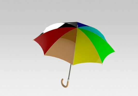 Разноцветный зонтик - 3D модель
