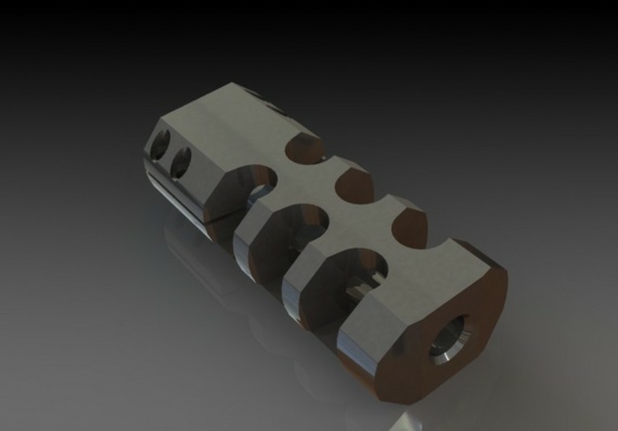 7.62 mm Muzzle Brake (Compensator) - 3D Model