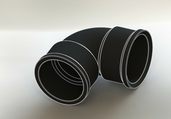 Поливинилхлоридый угловой коннектор - 3D модель