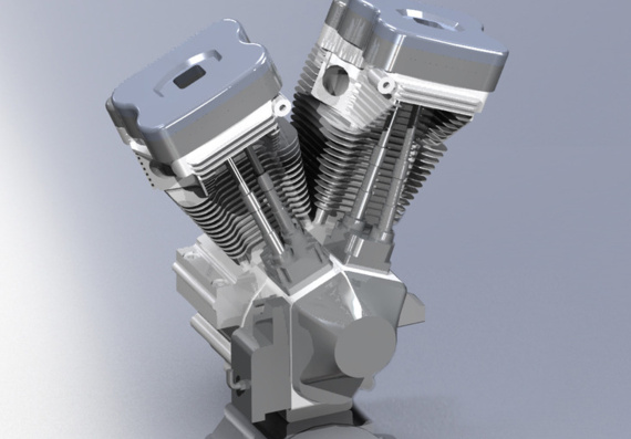 100ci EVO engine - 3D model