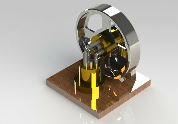 Коленчатый двигатель - 3D модель