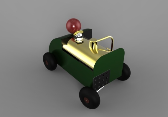 Игрушечный паровой автомобиль - 3D модель
