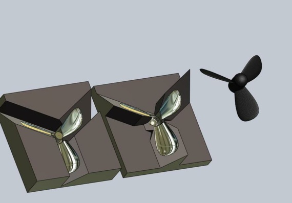Модель для отливки лопасти пропеллера - 3D модель