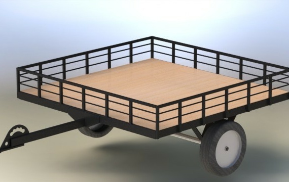 Прицеп для легкового автомобиля - 3D модель