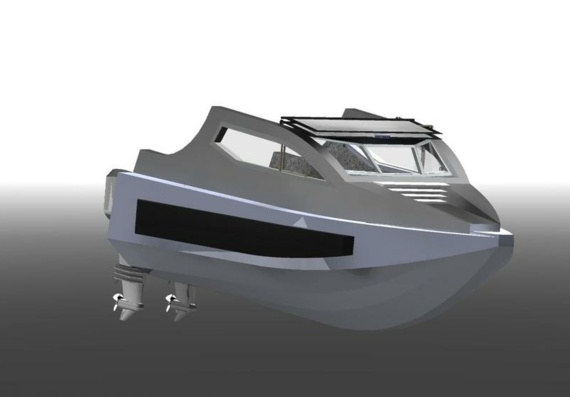 Моторная лодка - 3D модель