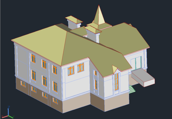 Multi-room house in 3D